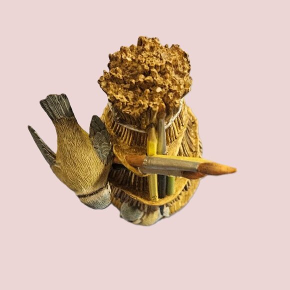 Musical bird house trinket box Marjolein Bastin design two birds artist's tools - Picture 3 of 7